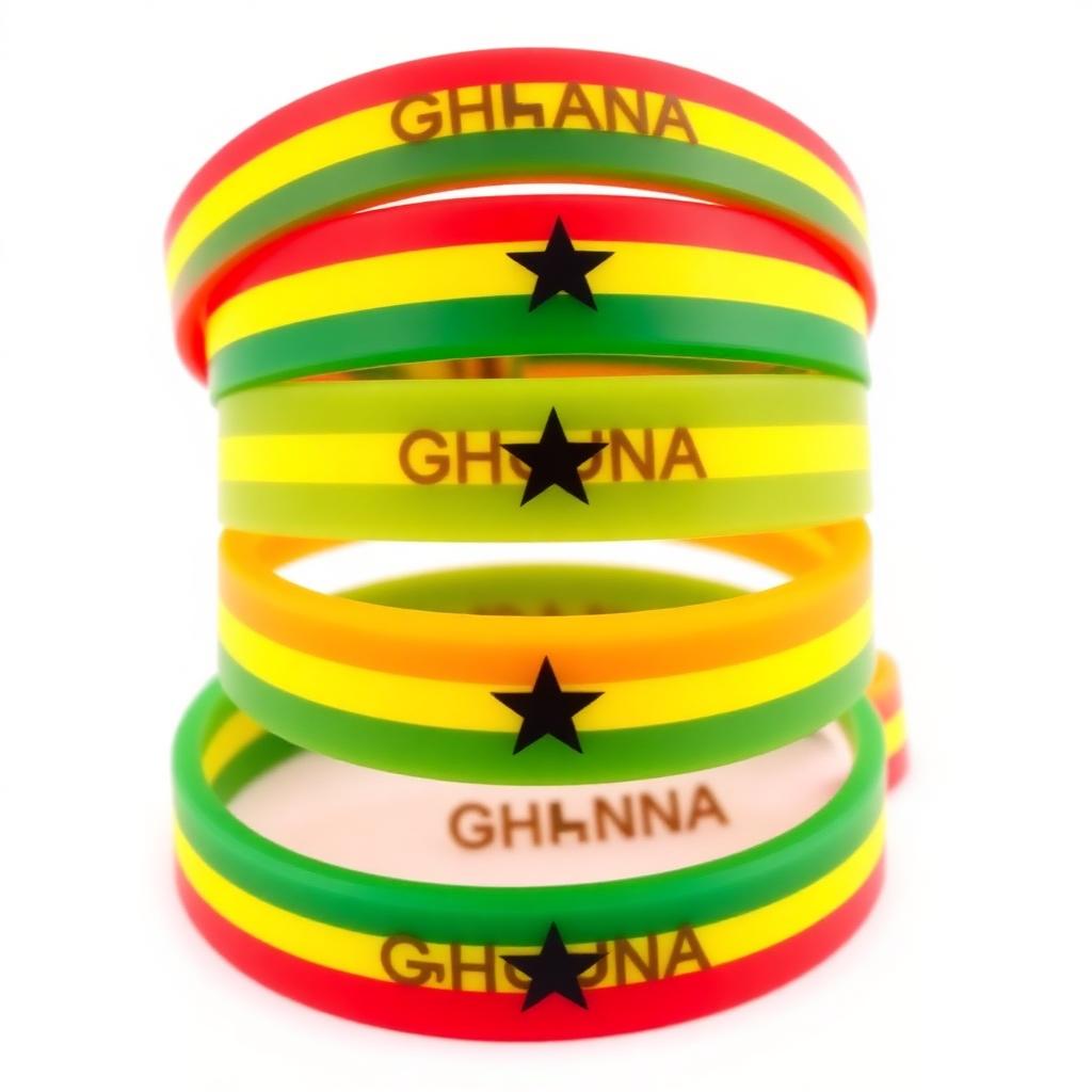 Ghana Silicone Wristbands (Pack of 5)