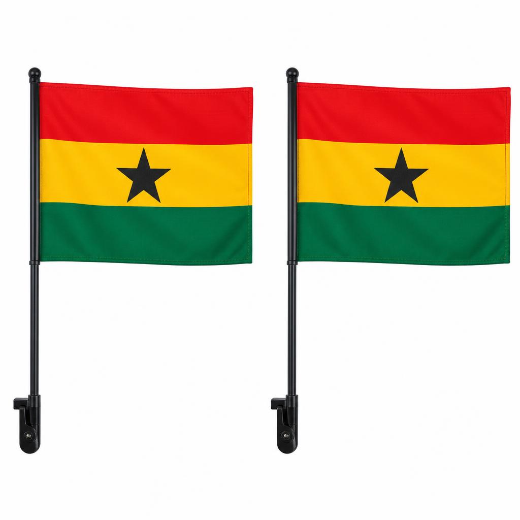Ghana Car Window Flag (Pair)