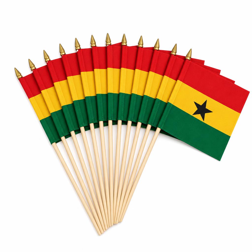 Ghana Hand-Held Flags (12pk)