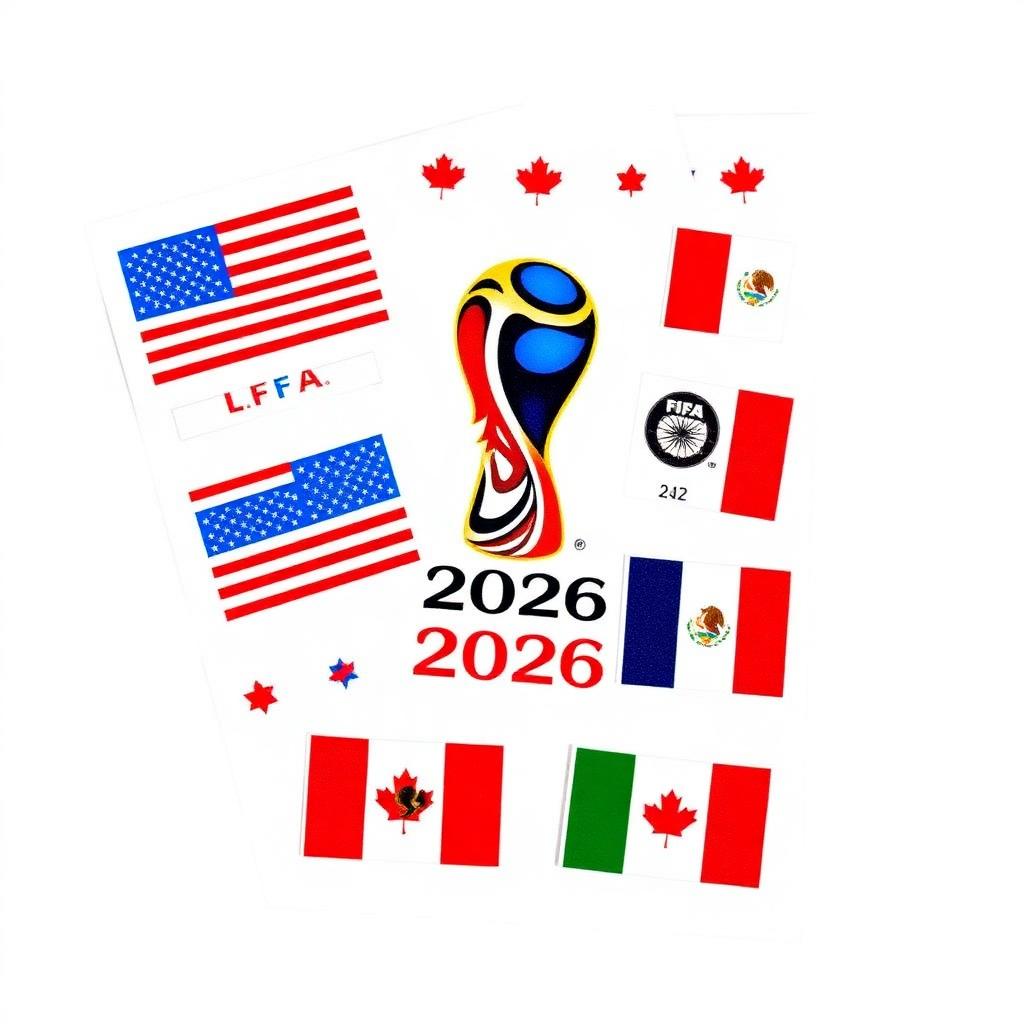 World Cup 2026 Tattoo Sticker Sheet (24pk)